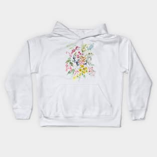 Botanical blooms watercolor Kids Hoodie